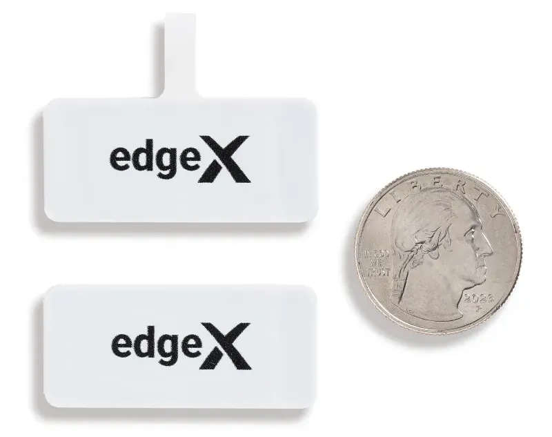 EdgeX Asset Tags compared to a Quarter